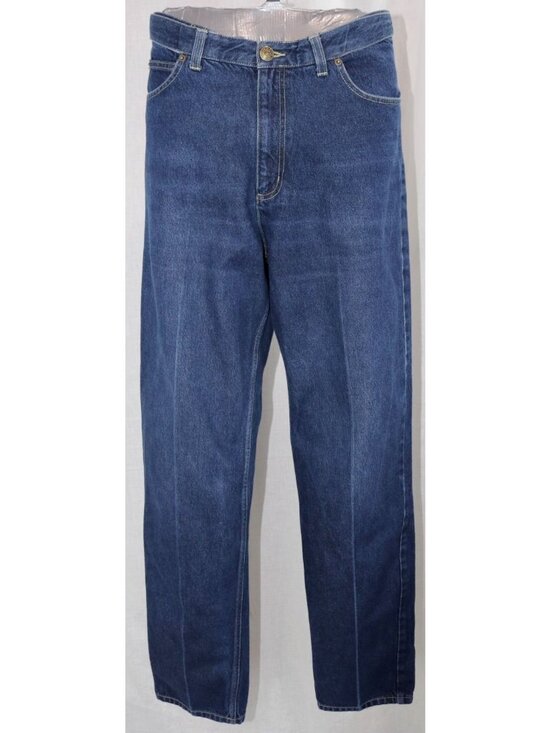 Lands' End Denim - Lands End Jeans Women 10 T Indigo Blue Utility Denim Straight Leg Western VTG 90